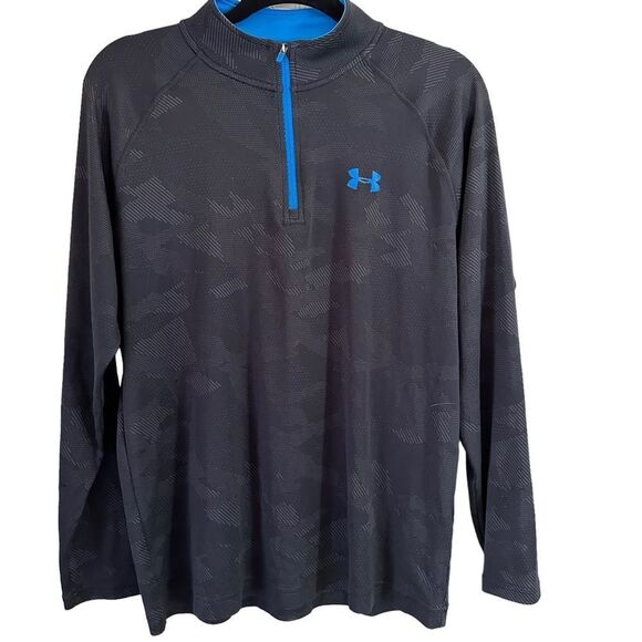 Under Armour Velocity 1/4 Zip Pullover Perforated Black Camo - Size Medium - Picture 2 of 9